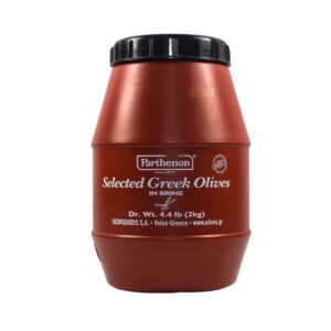 PARTHENON JUMBO PITTED KALAMATA GREEK OLIVES IN BRINE 2KG